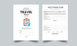 Travel Planner Templates. Printable Travel Planner Design. Minimalist Travel Planner Page Design with cover page layout template