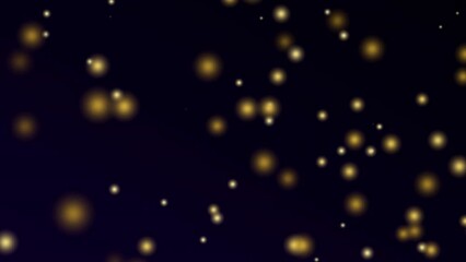 Canvas Print - golden bokeh on particles floating in the air. dust and glitter particles background