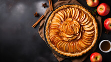 Fresh Baked Glazed Homemade Apple Tart Pie