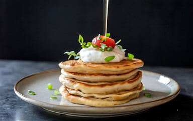 Canvas Print - Capture the essence of Blini in a mouthwatering food photography shot Generative AI