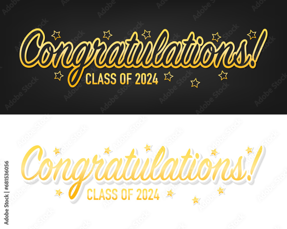 Congratulations Class of 2024 greeting sign. Congrats Graduated ...