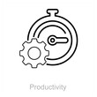 Productivity and gear icon concept 