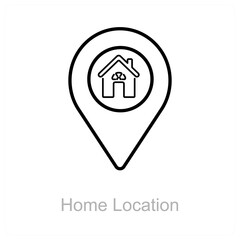 Home Location and map icon concept 