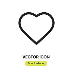 Leinwandbilder - Heart icon vector. Linear-style sign for mobile concept and web design. Heart symbol illustration. Pixel vector graphics - Vector.	
