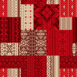 © PrintingSociety - Nordic traditional knitted snowflakes jacquard patchwork abstract winter textile vector seamless pattern