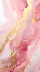 Poster - Abstract marble pink and gold background. 