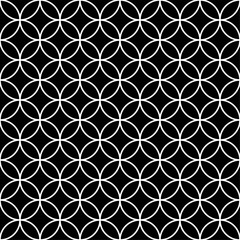 Wall Mural - Abstract geometric seamless pattern with circles, rounds. Vector background. Black and white texture. Poster for web banner, business presentation, branding package, fabric print, textile