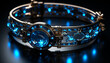 Fashionable wristwatch with shiny platinum and blue gemstone generated by AI