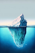 Tip Of The Iceberg. Business Concept. Iceberg. Success Business Metaphor. Watercolor Painting