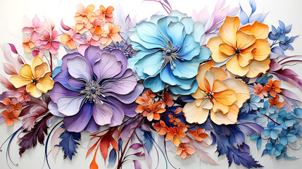 Watercolor illustration seasons summer