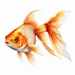 Goldfish isolated on a white background.