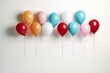 Colorful Balloons Isolated on a White Background. Generative Ai