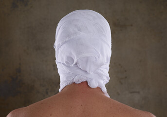 Sticker - portrait of a mummy in white bandages