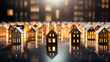 Idea casas miniatura - Inversión inmobiliaria - Negro y oro - Lujo elegante 3d render