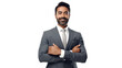 © Dilshad - Isolated on a stark white background, a young Indian businessman