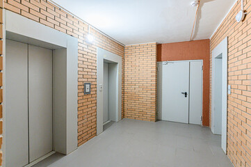 interior apartment public place, house entrance. doors, walls, staircase corridors