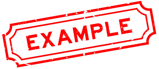 Wall Mural - grunge red example word square rubber stamp on white background