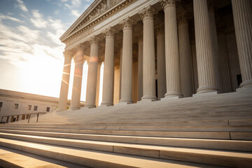 Poster - A neoclassical government building, featuring columns and grandeur reminiscent of classical Greek and Roman architecture.