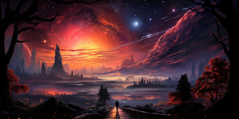 Canvas Print - apocalypse burning sun sunset