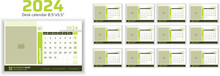 2024 Desk Calendar Planner Templates For A Company Or Home. Image Place Holder Added.  Simple Full Page Calendar In Vector Format With Monday As The Start Of The Week.