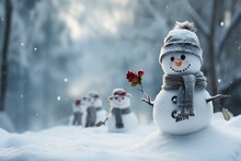 Charming Snowman Heralds Christmas Celebration Holiday Cheer