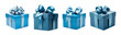 © ana - Set of Blue gift box and ribbon - Isolated Transparent PNG - Various Angles, Sizes, Models, Shapes