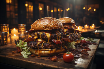 Wall Mural - Scrumptious Delight - Irresistible Burger