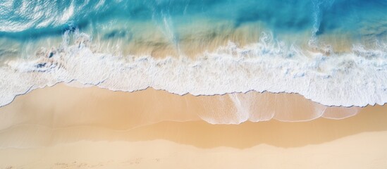 Sticker - Top view beautiful tropical beach. AI generated image
