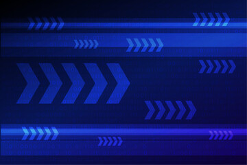 Uptrend abstract background. A group of digital blue arrows point up in the air shows feeling that rise, growth, motivation, hope, and more positive meaning.