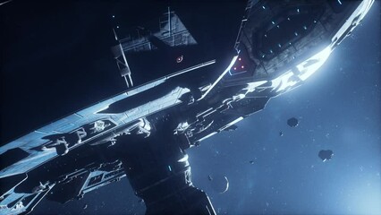 Wall Mural - the alien craft sails through the endless expanse of the universe