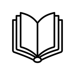 Wall Mural - book icon. black linear book icon isolated on a white background. education concept.