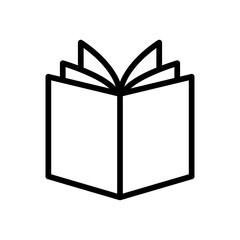 Wall Mural - book icon. black linear book icon isolated on a white background. education concept.