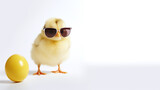 Fototapeta Zwierzęta - funny chicken in sunglasses