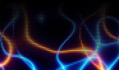 Poster - Pixilated abstract Energy background. Halftone effect. Vector image.