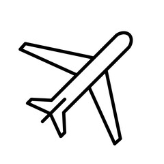 Poster - airplane icon. black linear plane icon. flight transport symbol. travel concept.