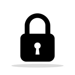 Wall Mural - padlock icon. black padlock icon in flat style. security concept.