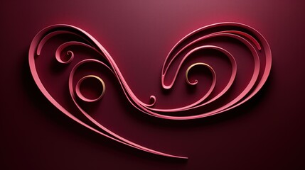  a picture of a heart shaped object on a dark background with a red light in the middle of the image.