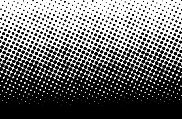 Wall Mural - Dot pattern with halftone effect. Black white pop art gradient. Monochrome texture for printing on badges, posters, and business cards.