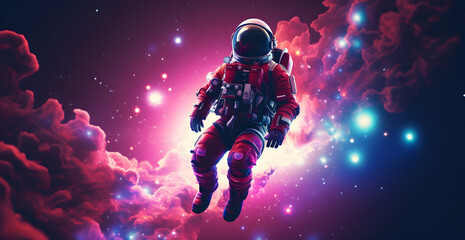 Wall Mural - a spaceman or astronaut floating in space