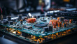© djvstock - Computer chip, part of motherboard, working in computer equipment generated by AI