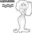 © HitToon.com - Outlined Aquarius Cartoon Character Horoscope Zodiac Sign. Vector Hand Drawn Illustration Isolated On Transparent Background