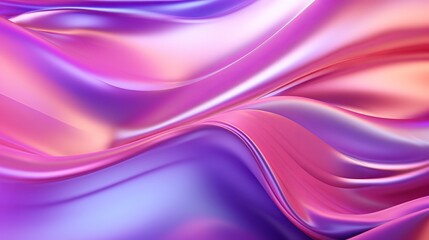 Wall Mural - Abstract background glowing holographic thwart metallic surface bright wavy backdrop liquid swells fluid metal surface obscure air range shinning tone colors