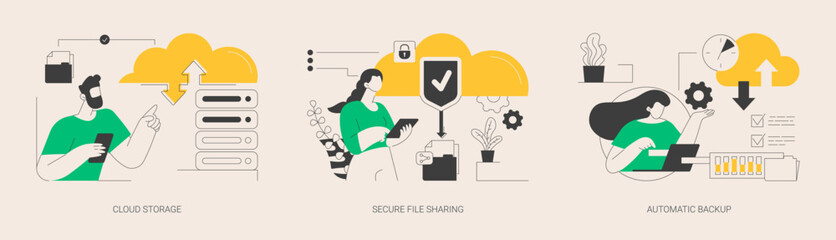 Sticker - Database security abstract concept vector illustrations.