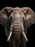 Fototapeta  - Elephant Studio Shot Isolated on Clear Black Background, Generative AI