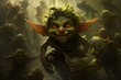 Monstrous Goblin orc angry. Green monster. Generate Ai