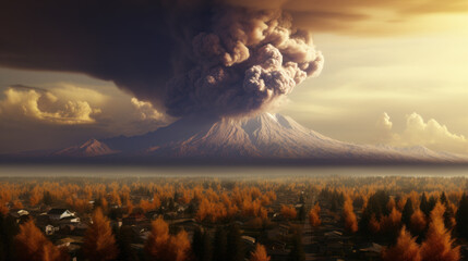 Wall Mural - Huge volcano eruption