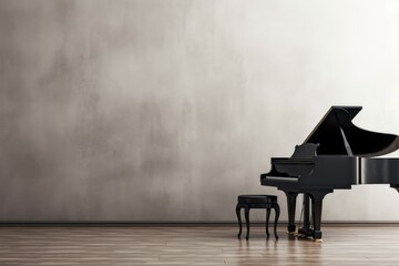 Grand piano scene. Curtain orchestra. Generate Ai