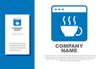 Blue Software, web developer programming code icon isolated on white background. Javascript computer script random parts of program code. Logo design template element. Vector