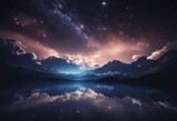 Fototapeta Góry - Space night sky with cloud and star abstract background High quality photo