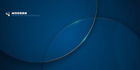 Wall Mural - Background Abstract Design with Blue and Gold Color Circle Shapes Fluid Gradient Background Shapes Composition Futuristic Design Posters. Abstract vector illustration.